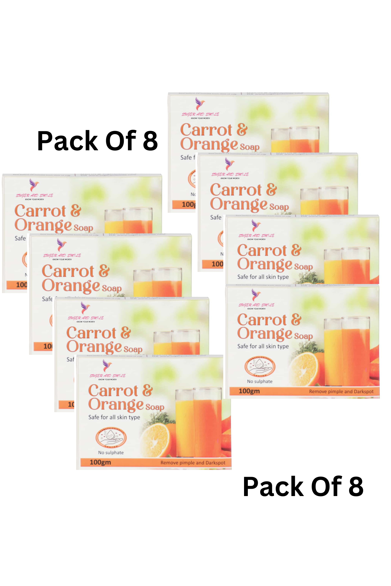 Carrot orange glycerin soap pack of 8
